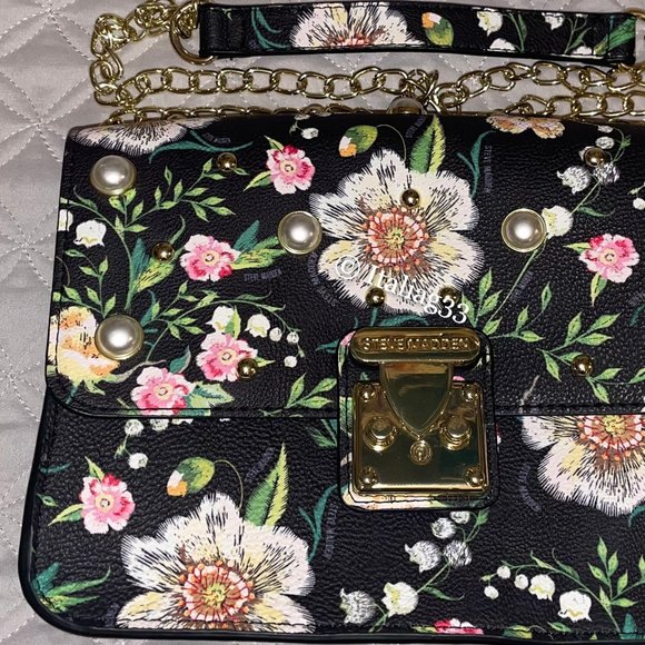 STEVE MADDEN Purse BSOPHIA $78 Flowers Pearl Beaded Handbag Multicolor NWOT - Picture 12 of 16